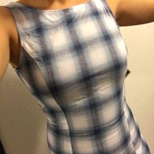 Jac Vanek Midi Dress blue Plaid